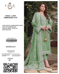Embroidered Pista   Lawn 3PCS Suit