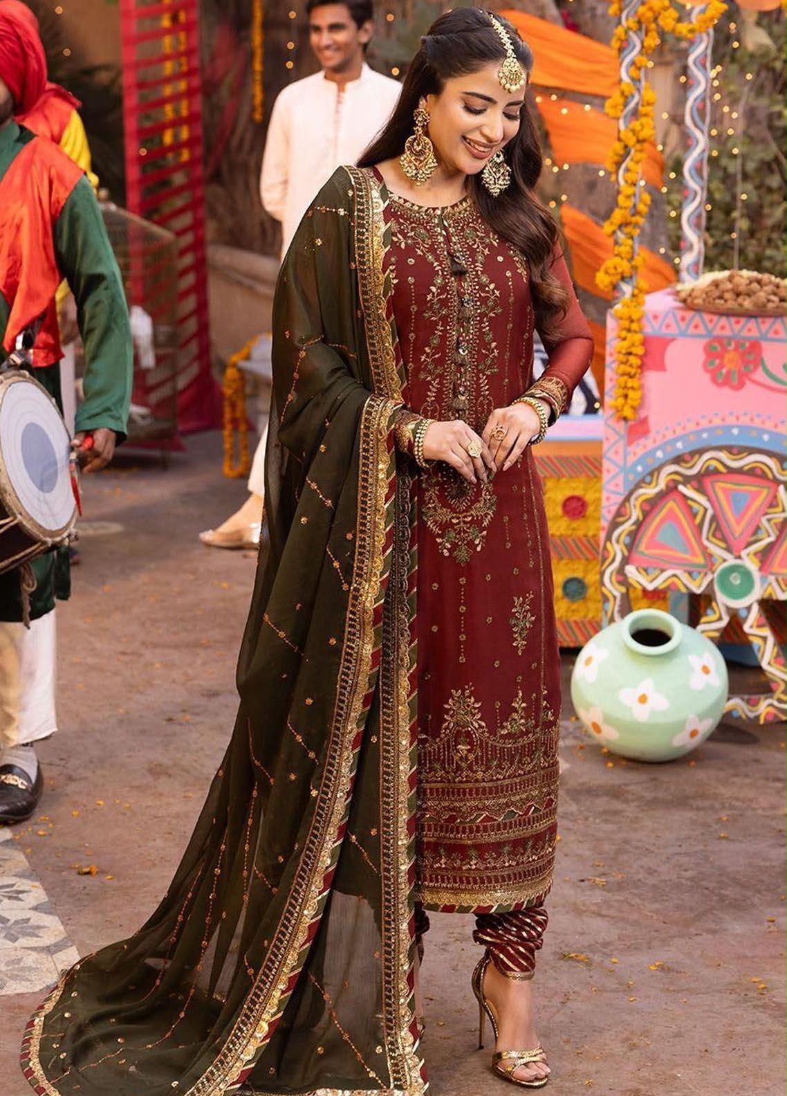 Mehroon & Mehdi  Embroided Suits 3PCS