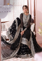 Premium Black Silver Embroidered Lawn 3PCS Suit