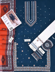 Embroidered DarkZinc  Lawn 3PCS Suit