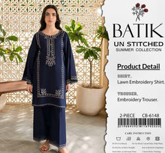 Embroidered Multi Blue Lawn 2PCS Suit