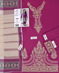 Embroidered Pink & White Lawn 3PCS Suit