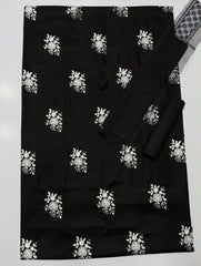 Embroidered Black Pattern  Lawn 2PCS Suit