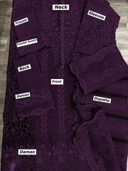 Luxury Maroon & Purple  embroided 3 Pcs suit