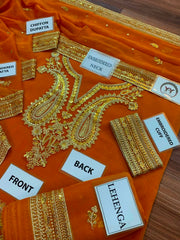 Luxury Rich yellow  Embroided Suits 3PCS Gharara