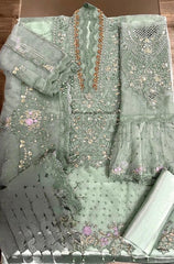 Luxury Pink & Silver Embroided Suits 3PCS