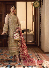Luxury Golden  Embroided 3pcs suit
