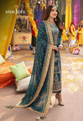 Luxury Black & Zinc  embroided 3 Pcs suit