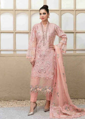 Luxury Pink & Silver Embroided Suits 3PCS