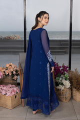 Premium Blue Silver Embroidered Lawn 3PCS Suit