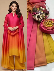Multi Plain Printed Suits 3PCS