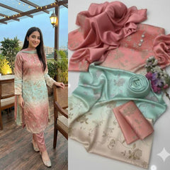 Mixed Colour Printed Suits  3PCS