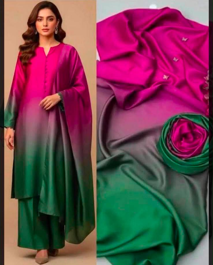 Multi Plain Printed Suits 3PCS