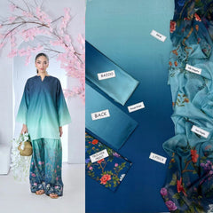 Zinc & Light Blue Printed Suits  3PCS