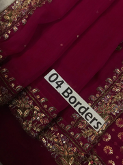 Premium Black & Maroon   Embroidered  3PCS Suit
