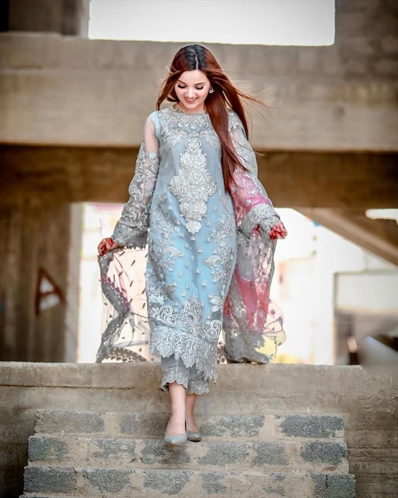 Premium Silver Embroidered  3PCS Suit