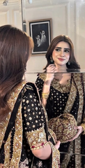 Premium Black & Maroon   Embroidered  3PCS Suit