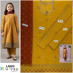 Mustard & Brown Lawn Kids  – 3 Piece Suit