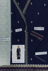Dark blue & Grey Lawn Kids  – 3 Piece Suit