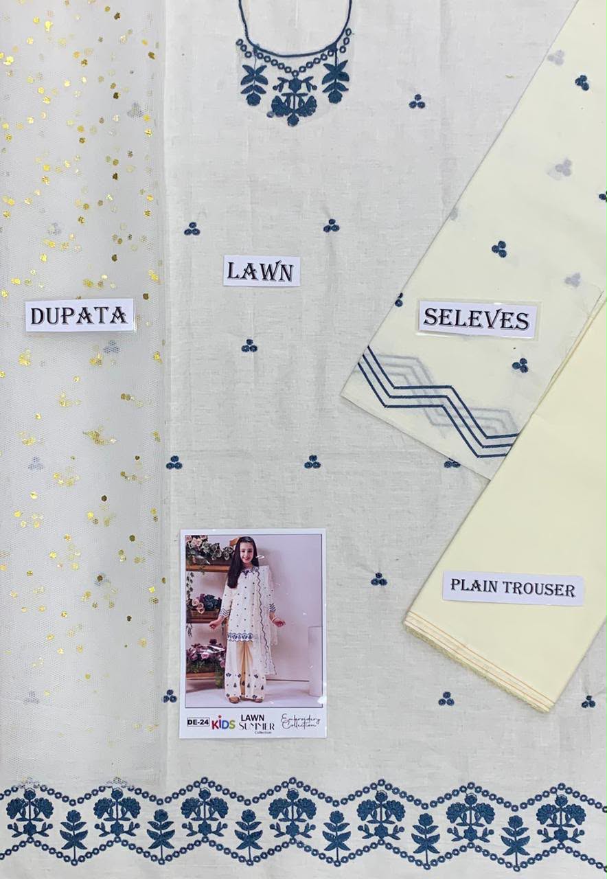 Cream Lawn Kids  – 3 Piece Suit