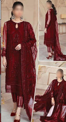 Luxury 5 Colours Green Embroided 3pcs suit