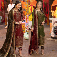 Mehroon & Mehdi  Embroided Suits 3PCS