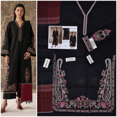 Embroidered Black  Lawn 3PCS Suit