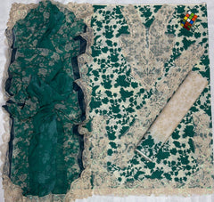 Luxury Leaf Green Embroidered Lawn 3PCS Suit