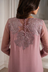 Premium  Pink  Embroidered 3PCS Suit