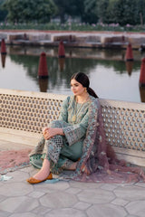 Luxury Dark  Pista Embroided Suits 3PCS