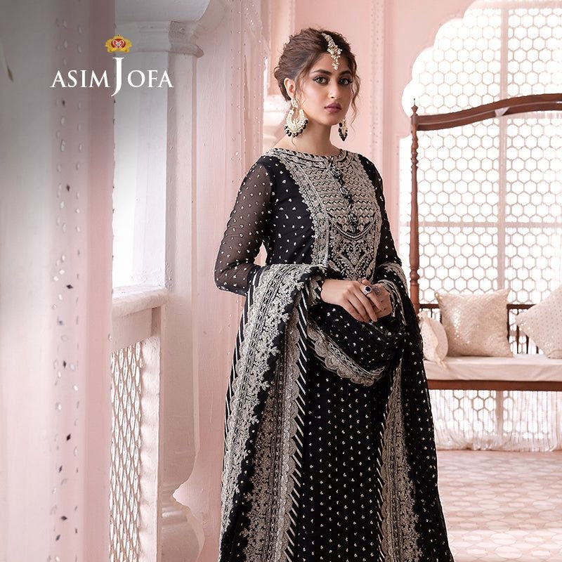 Premium Black Silver Embroidered Lawn 3PCS Suit