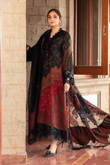 Luxury Midnight Maroon Embroidered Lawn 3PCS Suit