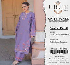 Embroidered Blooom Purple Lawn 2PCS Suit
