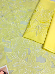 Luxury Embroidered Yellow  Lawn 2PCS Suit