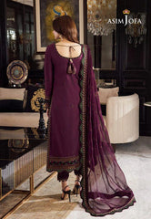 Luxury Purple Embroidered  3PCS Suit