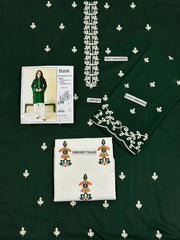 Embroidered Purple & Green  Lawn 2PCS Suit