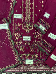 Luxury Purple Embroidered  3PCS Suit