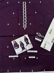 Embroidered Purple & Green  Lawn 2PCS Suit