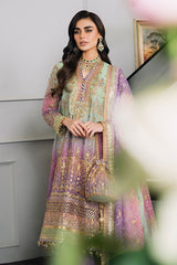 Luxury Pink & Green  Embroided Suits 3PCS