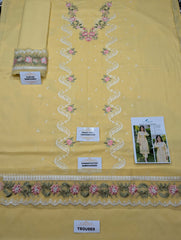 Embroidered Light Yellow  Lawn 2PCS Suit