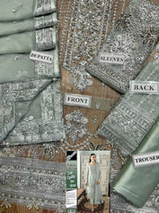 Luxury Silver Pista  Embroidered 3PCS Suit