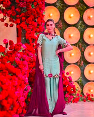 Sea Green Embroided Suits 3PCS