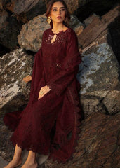 Luxury Maroon & Red  embroided 3 Pcs suit
