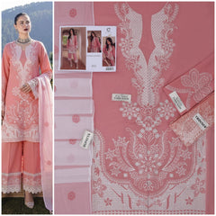 Embroidered Baby Pink Lawn 3PCS Suit